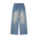 ຊຸດສອງສິ້ນຂອງ jeans micro-wide ສໍາລັບແມ່ຍິງ, curtain A-line denim skirt