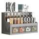 Stainless steel kitchen seasoning box storage rack without punching wall hanging multifunctional seasoning tool integrated storage rack