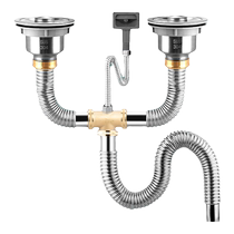 Kitchen 304 stainless steel double - trough dishwasher pool drainage pipe dishwasher general - type anti - odor accessories