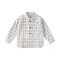 (Mall same section) Davibella boy plaid shirt 2024 spring dress CUHK child clothes lining blouse