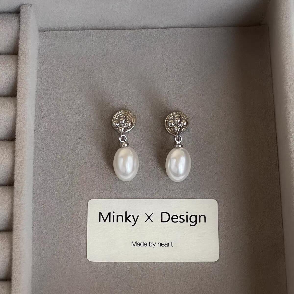 "Orianna" Nabi's same style simple pearl earrings, mosquito coil style, no ear piercing, ear clips, exquisite earrings.
