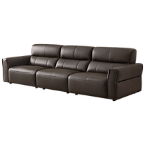 Quanyou Home Modern Simple Leather Sofa Living Room 2024 New Straight Three-Seater Leather Sofa 112020