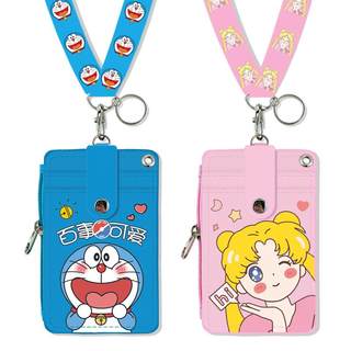 卡通学生挂脖校牌卡套证件卡饭卡套公交卡包挂绳校园厚胸卡带拉链