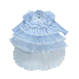 高端爱莎公主裙子女童秋冬爱沙新款冰雪奇缘正版毛衣裙艾莎连衣裙