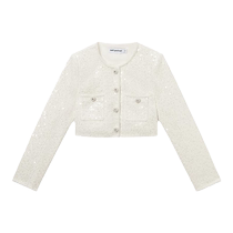 self-portrait 2023 autumn and winter ivory white elegant buttoned long-sleeved jacket top