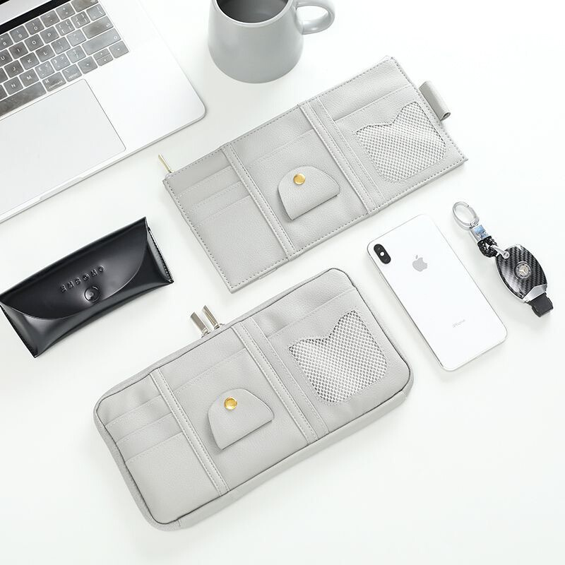 Quick Hair Multifunction Car Visor Cover Car phone visor accommodating bag Hanging Bag Glasses Clip Bill Clip-Taobao