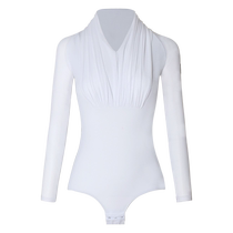White modern dance tops ballroom dance high-end Latin dance internet celebrity practice clothes dance clothes square Nayi dance clothes summer