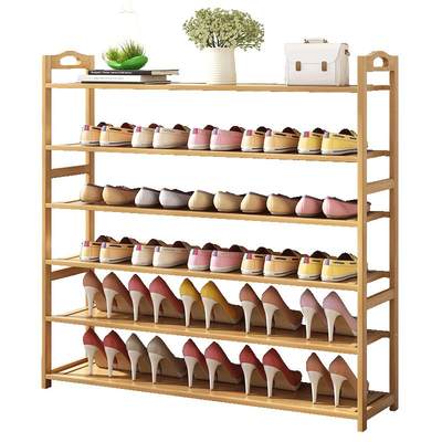 Shoe rack multi-layer simple dust-proof solid wood shoe cabinet small home indoor good-looking economical put the door dormitory storage