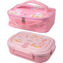(Self-operated) LOCK&LOCK food-grade 316 stainless steel primary school student lunch box with special cartoon tableware