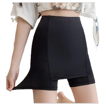 Compartment safety pants double-layer triangle zone thin seamless high-waisted tummy-tightening butt-lifting outer-wear leggings for women