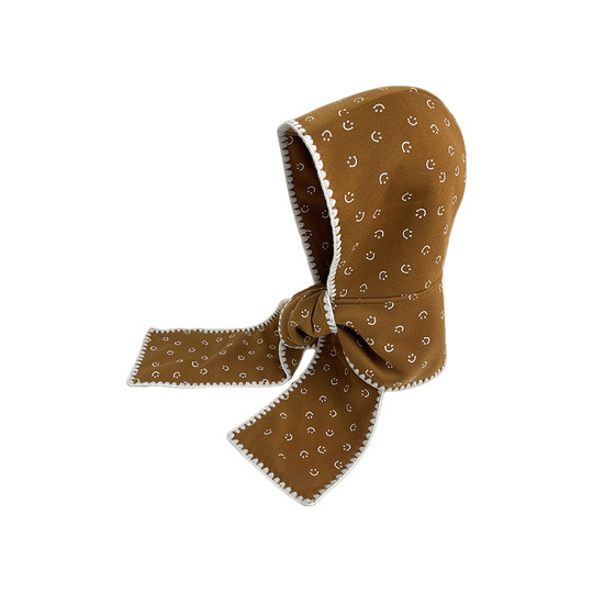 韩国东大门帽子围巾一体2025新款ins笑脸保暖围巾女冬天披肩外搭