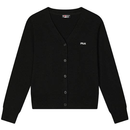 FILA 斐乐官方女编织衫外套秋季新款时尚休闲羊毛上衣长袖毛衣