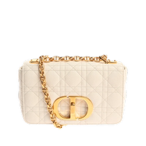 (Self-operated) Second-hand 95 new Dior Dior ivory white leather DIOR CARO small womens shoulder bag