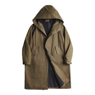 马登工装 美式复古M51磨毛连帽风衣军事风宽松纯棉中长款外套男秋