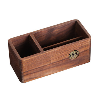 Solid wood pen holder multi-function light luxury high-end ornaments