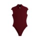 HM women's jumpsuit summer slim fit mid-waist bottle collar cap sleeve red jumpsuit 1257221