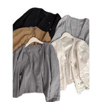 Ramie cotton and linen round neck sun protection shirt for women in summer with suspender skirt and cardigan sun protection dress and gauze outer wear