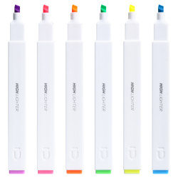 Morning Light Fluorescent Highlighter Pen, Premium Student Highlighter, Soft Tip Colored Pen, Oblique Tip Light-Colored Silver Pen