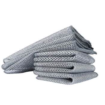 Double-Layer Metal Wire Cleaning Grid Dishwashing Cloth, Non-Stick Oil, Quick-Drying, Multi-Purpose Pot Scrubber, Kitchen Stove Descaling