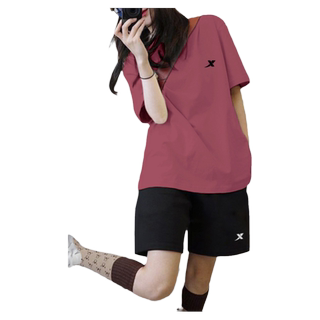 特步冰丝透气运动套装女夏季新款速干上衣短袖宽松大码短裤两件套