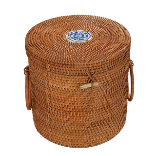 Vietnamese handmade rattan moisture-proof tea cans large size 7 cakes