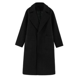 Cashmere texture woolen coat ຂອງແມ່ຍິງພາກຮຽນ spring ແລະດູໃບໄມ້ລົ່ນແບບເກົາຫຼີຂະຫນາດໃຫຍ່ໄຂມັນ mm200 catties ຂະຫນາດກາງແລະຍາວຂົນຂົນແກະແບບ Hepburn