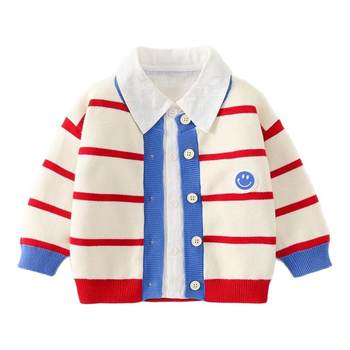 Betus 25th spring new striped knitted cardigan Betus 25th spring new striped knitted cardigan