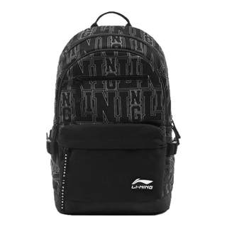 LiNing李宁运动生活系列Logo标识拉链开合情侣满印训练防水双肩包