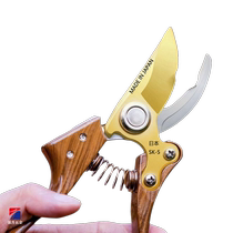 Japans original imported SK5 pruning shears with wooden handles for fruit trees labor-saving thick branch scissors gardening pruning flower branch scissors