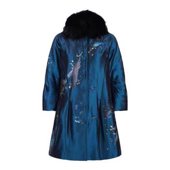 SHIATZY CHEN/Xia Zi Chen ຜ້າໄຫມ embroidered fur collar coat 615497