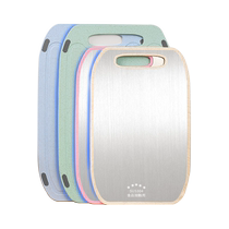 Double-sided stainless steel cutting board antibacterial and mildew-proof cutting board household fruit knife chopping board sticky board occupying board set 1998