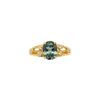 Leidy S925 silver plated real gold lake green star fall vintage 3 carat niche high-end temperament versatile ring for women