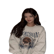 Soft girl atmosphere wear American retro Teddy loose round neck casual velvet thickened sweatshirt for men and women couples