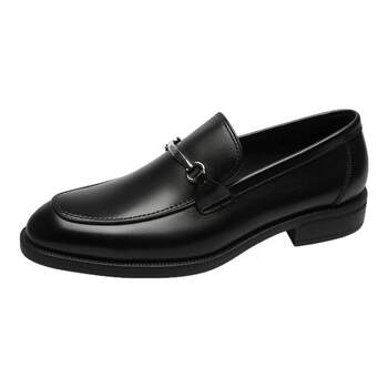 Goldlion business genuine leather thick-soled slip-on loafers