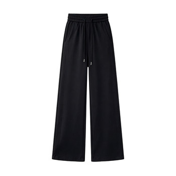 Ice silk wide leg pants for women summer thin 2026 new women's sports pants sweatpants high waist straight pants casual women's pants
