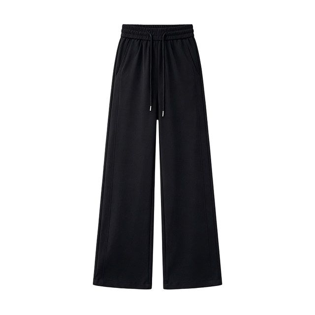 Ice silk wide leg pants for women summer thin 2026 new women's sports pants sweatpants high waist straight pants casual women's pants