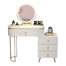 Depinman Dressing Table Internet celebrity Nordic style dressing table bedroom makeup table storage integrated light luxury solid wood storage table