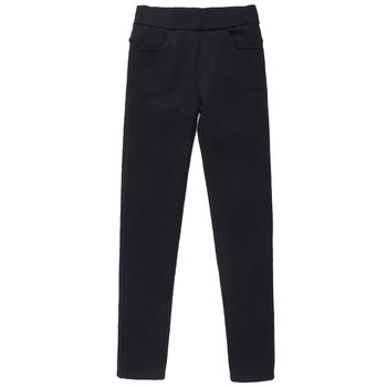 Slit plus velvet large size slightly fat mm nine-point black pants
