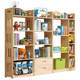 Solid wood bookshelves floor-standing cabinet on desktop