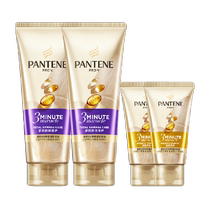 Маска для волос Pantene Three Minute Miracle Conditioner с аминокислотами 180 мл*2 40 мл*2 Восстанавливает окрашивание химическую завивку и сухость