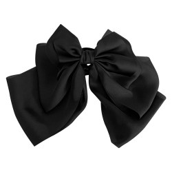 French soft temperament satin oversized bow ribbon hairpin women's back head grabber hairpin headdress clip