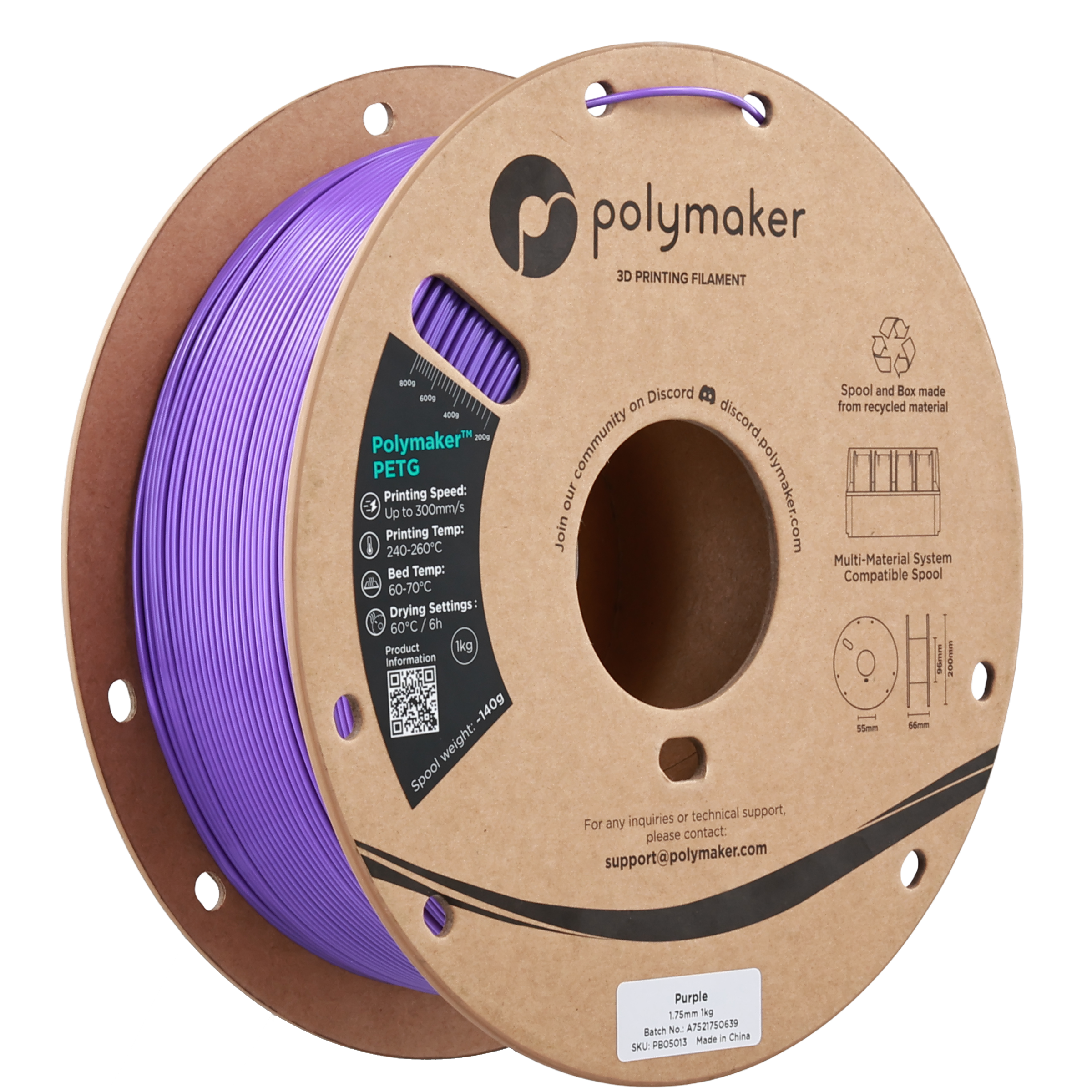 เส้นใยพิมพ์ 3D Polymaker Petg ความเร็วสูง Hf ความเหนียวสูง ประสิทธิภาพดี พิมพ์ได้รวดเร็ว เชื่อมต่อระหว่างชั้นได้ดีเยี่ยม เหมาะสำหรับเครื่องพิมพ์ Tuozhu ขนาด 1.75 มม. น้ำหนัก 1 กิโลกรัม