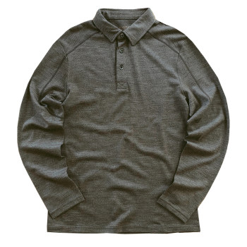 ເສື້ອຍືດແຂນຍາວ merino wool lapel polo