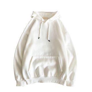 BF loose hooded plus fleece pullover casual sweatshirt