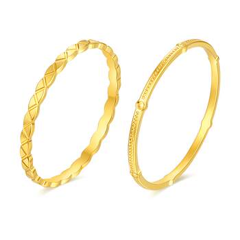 Chow tai sang gold ring pure gold bracelet 5g ring small sincere little fragrance stackable birthday gift for girls