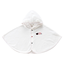 Japan imported baby sun protection cloak Aka Craftsmans City white cotton hooded anti-UV clothing 60-90cm