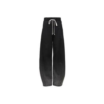 Lingzhi ມີພຽງແຕ່ summer ໃຫມ່ drawstring slimming ກາງເກງກ້ວຍ trousers jeans ຂາກວ້າງສໍາລັບແມ່ຍິງ