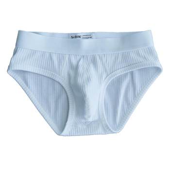 Men's low waist sexy pure white briefs