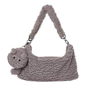 Flower princess plush underarm crossbody bag fashionable and versatile