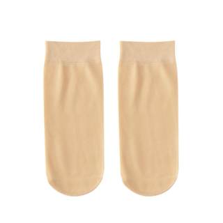 Короткие женские чулки, тонкие, до середины икры, хлопковые темного телесного цвета, низкие летние.